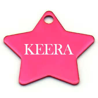 Engraved aluminum pet tag with star shape for pet ID