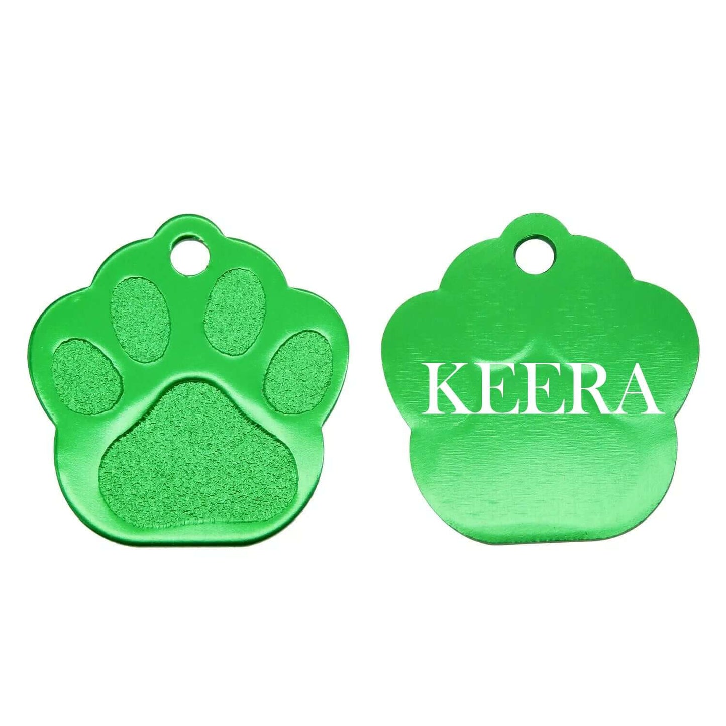 Personalized paw tag with engraving for pet identification