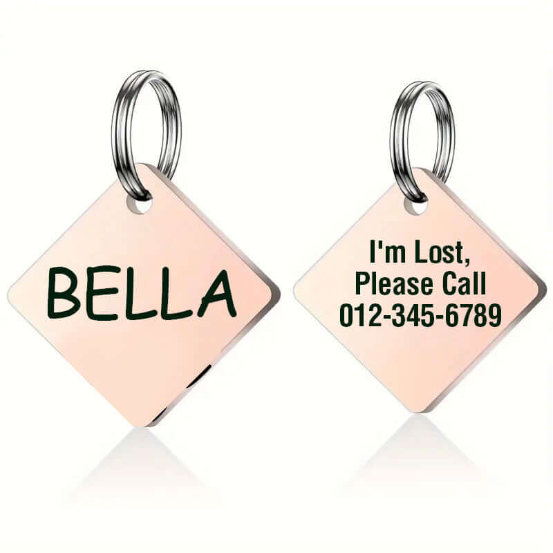 Stainless steel pet tag with custom engraving for clear ID