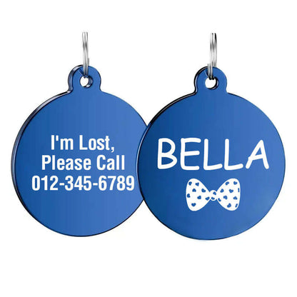 Custom engraved stainless steel pet tags for dogs and luggage