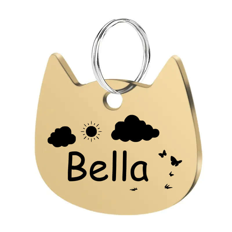 Engraved stainless steel personalized cat tag for pet ID