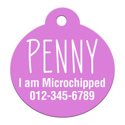 Engraved cat tag with loop design for a personalized pet ID