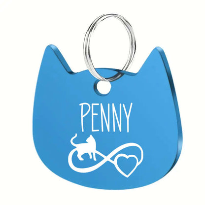 Engraved stainless steel personalized cat tag for pet ID