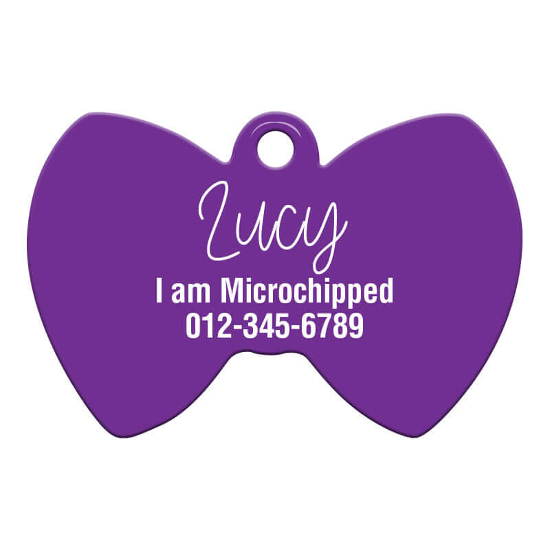 Bow tie pet tag – personalized cat and dog tags engraved