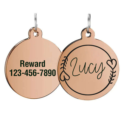 Custom engraved stainless steel pet tags for dogs and luggage