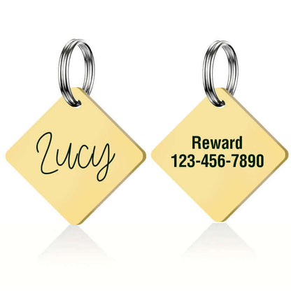 Stainless steel pet tag with custom engraving for clear ID