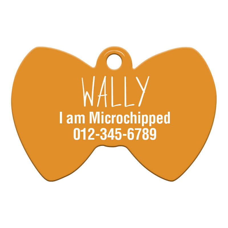 Bow tie pet tag – personalized cat and dog tags engraved