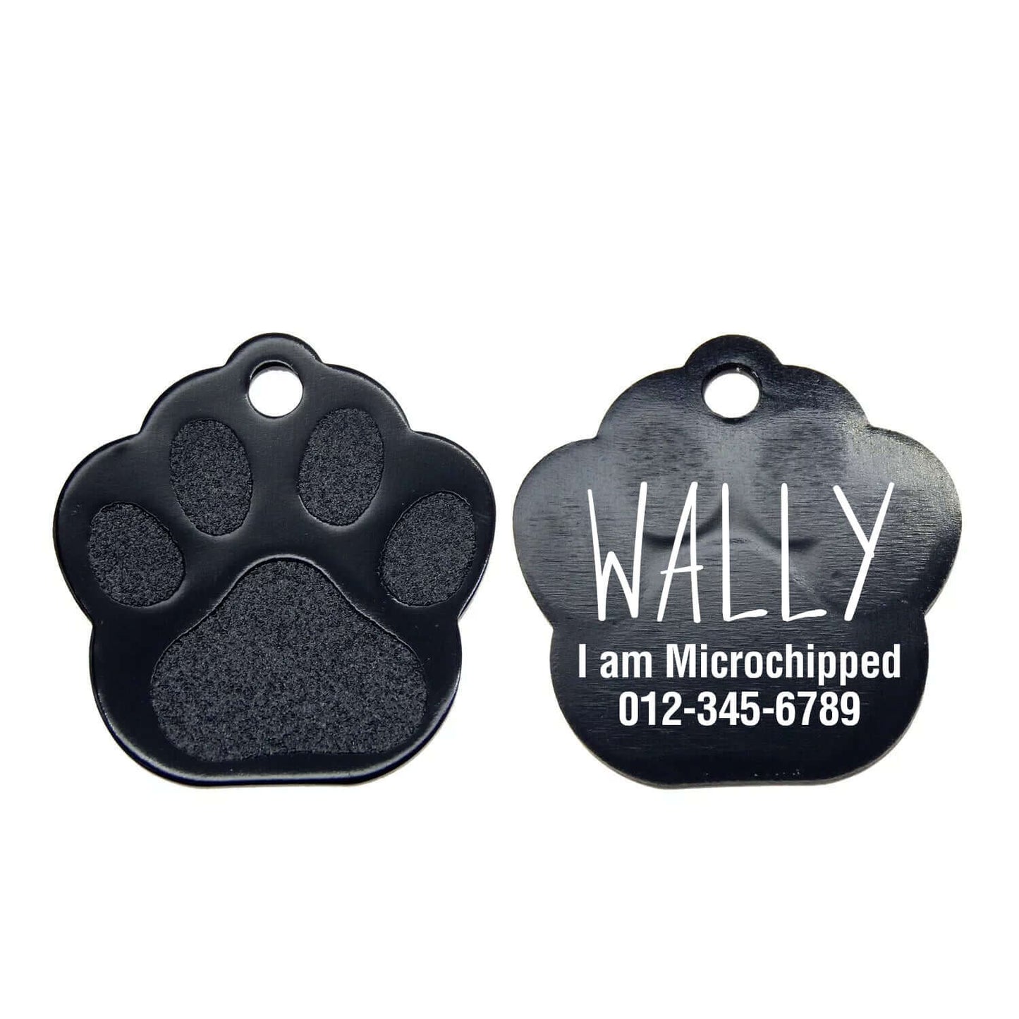 Personalized paw tag with engraving for pet identification