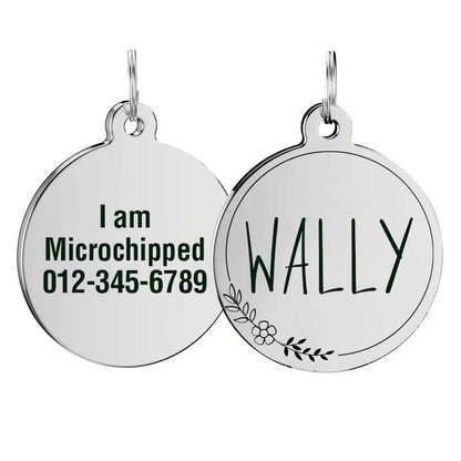 Custom engraved stainless steel pet tags for dogs and luggage