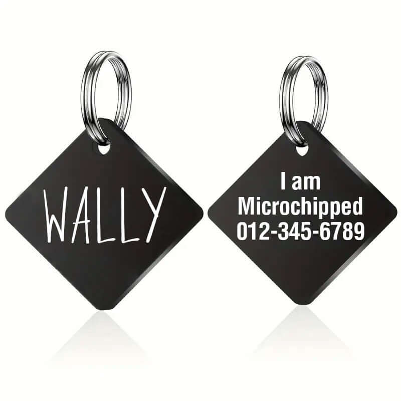 Stainless steel pet tag with custom engraving for clear ID