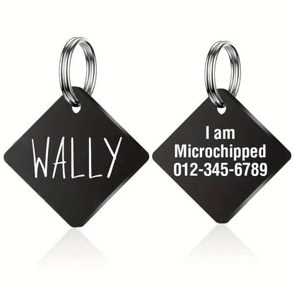 Stainless steel pet tag with custom engraving for clear ID