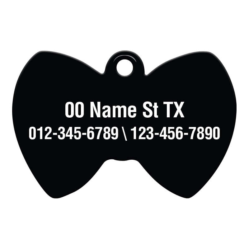 Bow tie pet tag – personalized cat and dog tags engraved