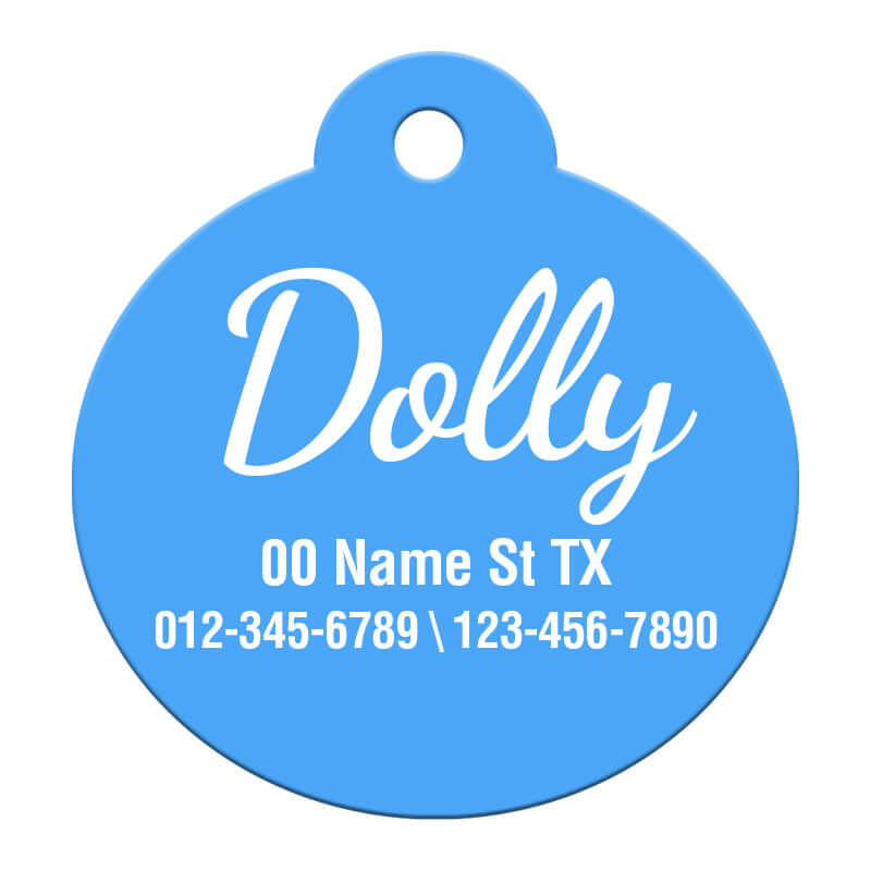 Engraved cat tag with loop design for a personalized pet ID