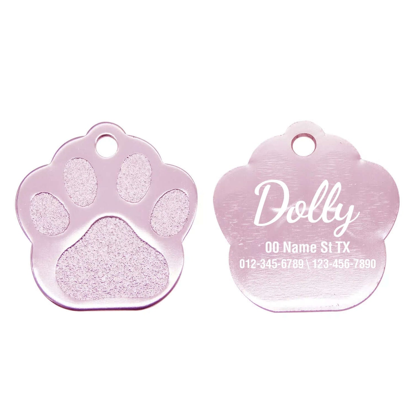 Personalized paw tag with engraving for pet identification