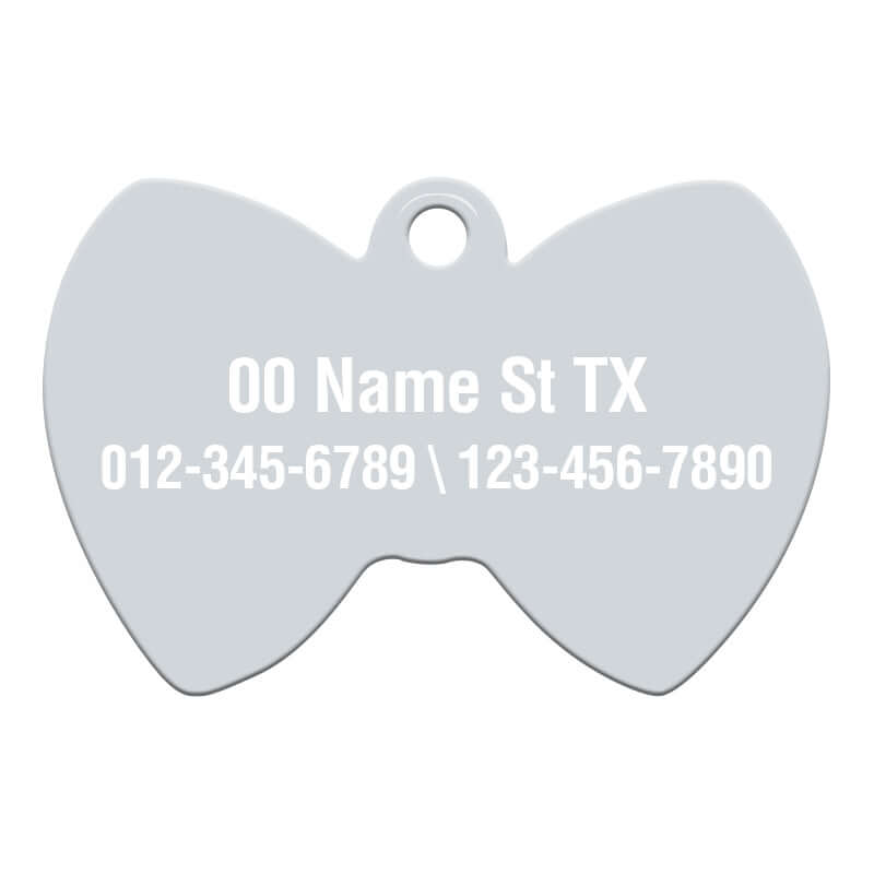 Bow tie pet tag – personalized cat and dog tags engraved