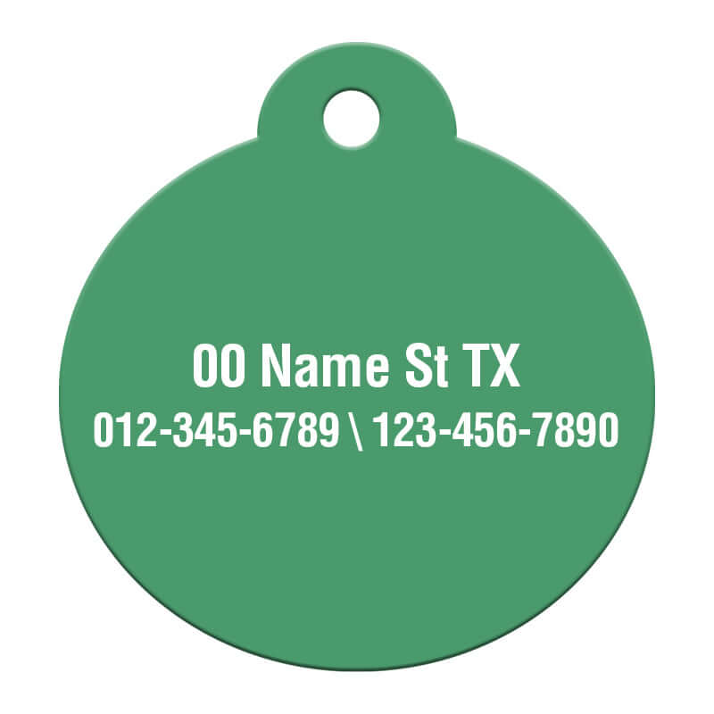 Engraved cat tag with loop design for a personalized pet ID