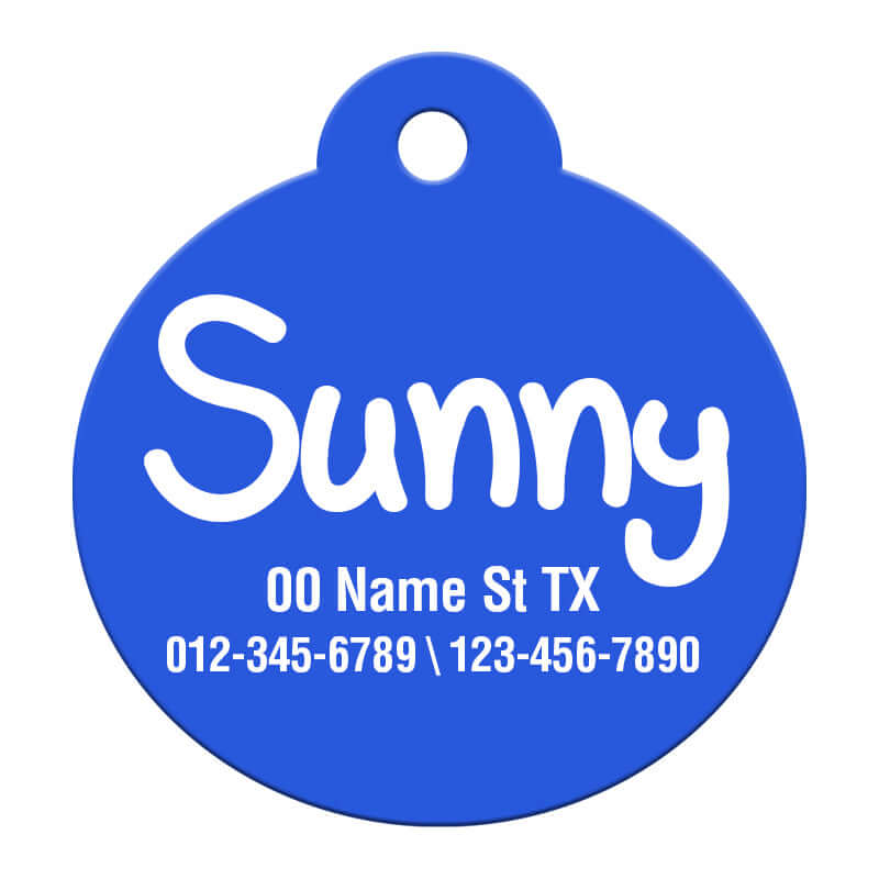 Engraved cat tag with loop design for a personalized pet ID