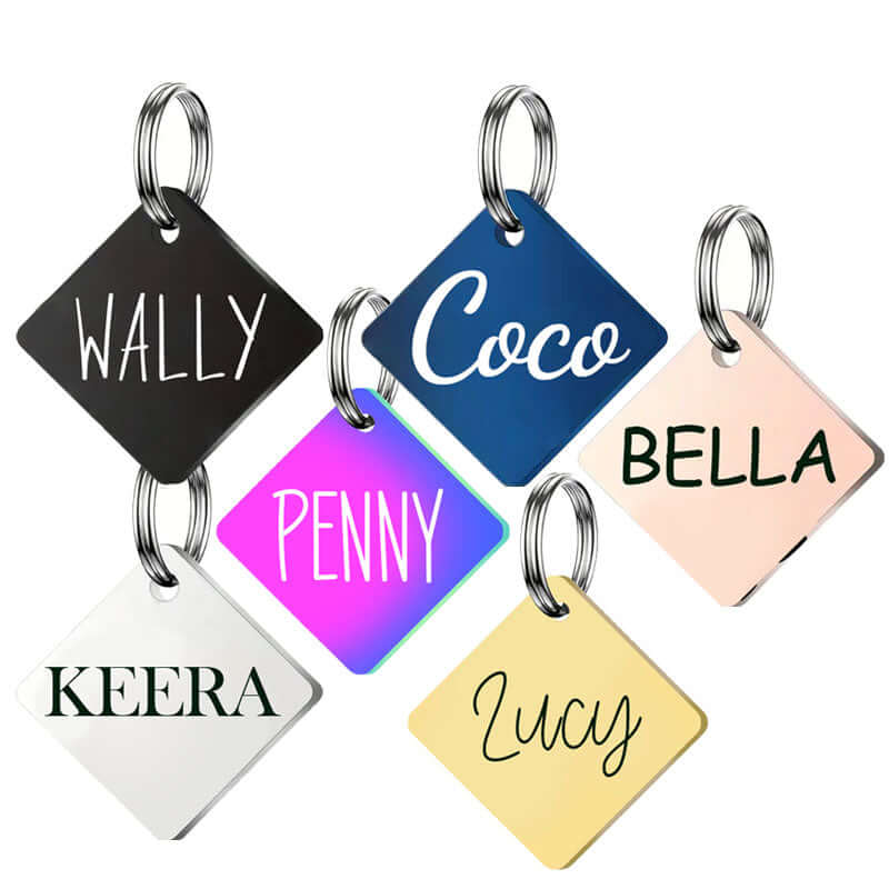 Stainless steel pet tag with custom engraving for clear ID